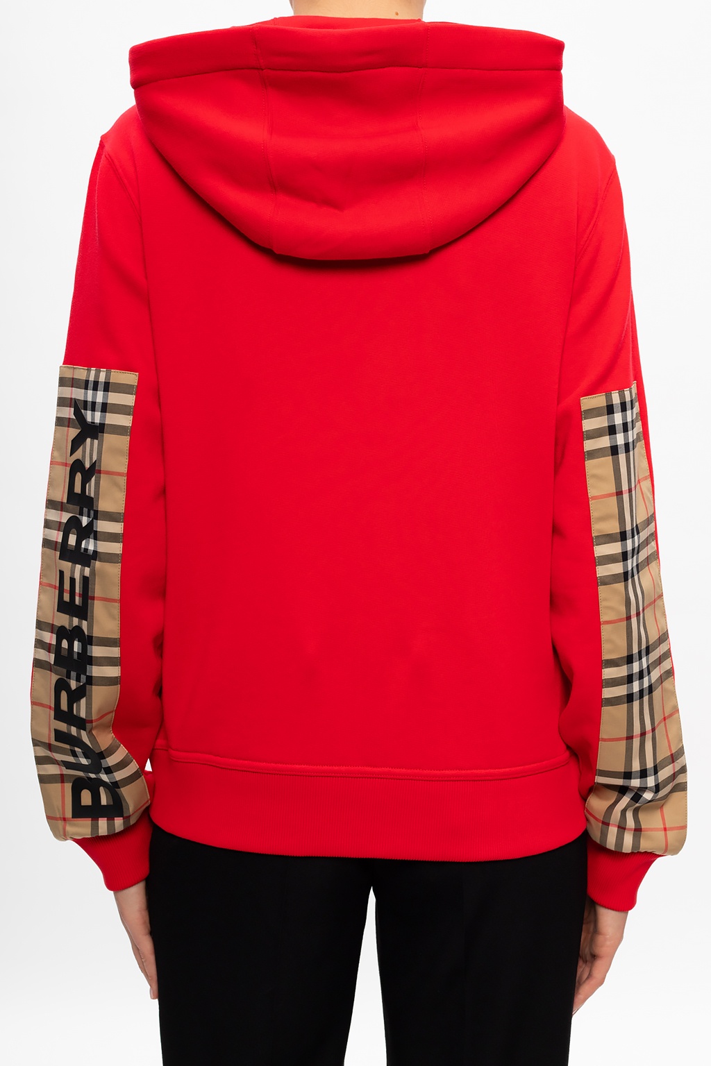 Burberry logo hoodie red hotsell